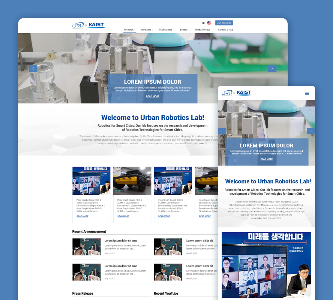 KAIST Department of Robotics - WordPress-Based Multilingual Department Website